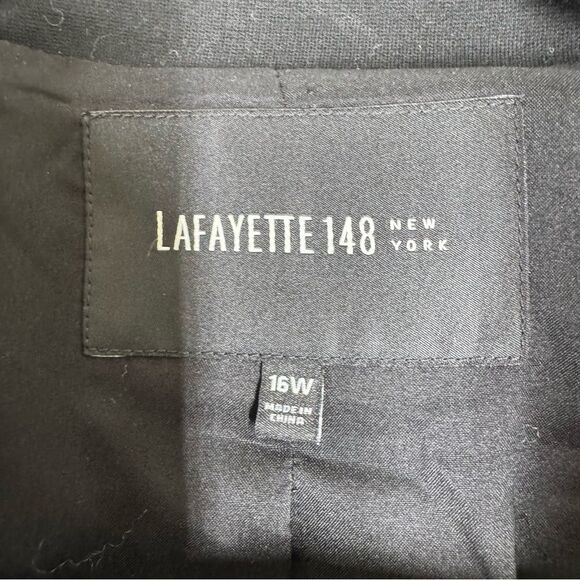 Lafayette 148 Houndstooth Prolific Blazer Jacket Black Cream Career Plus Size 16 - Picture 3 of 7